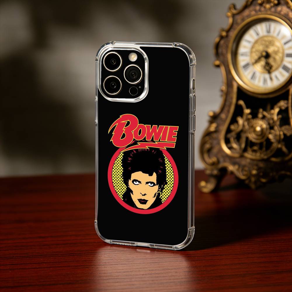 Чехол для телефона Singer D-David B-Bowie Для iPhone17,16,15,14,13 Pro Max, США, Мягкий прозрачный силиконовый чехол