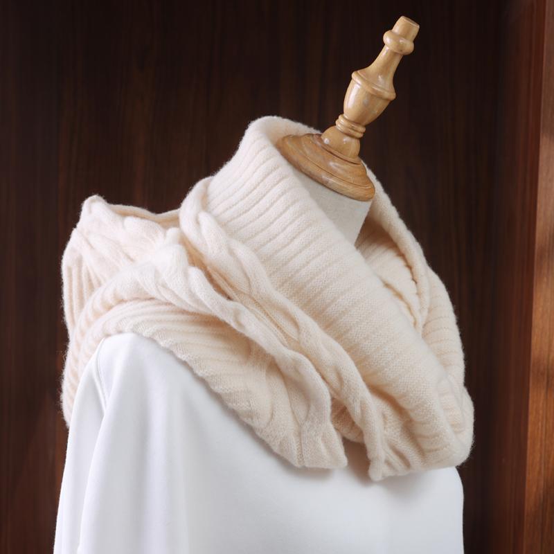 100% Шерсть Шарф-капюшон Шапка Женская Зимняя Мягкая Теплая Защита Ушей Лица Балаклава Шарфы Шапки Мужская Корейская Мода Шерстяной Утеплитель Шеи