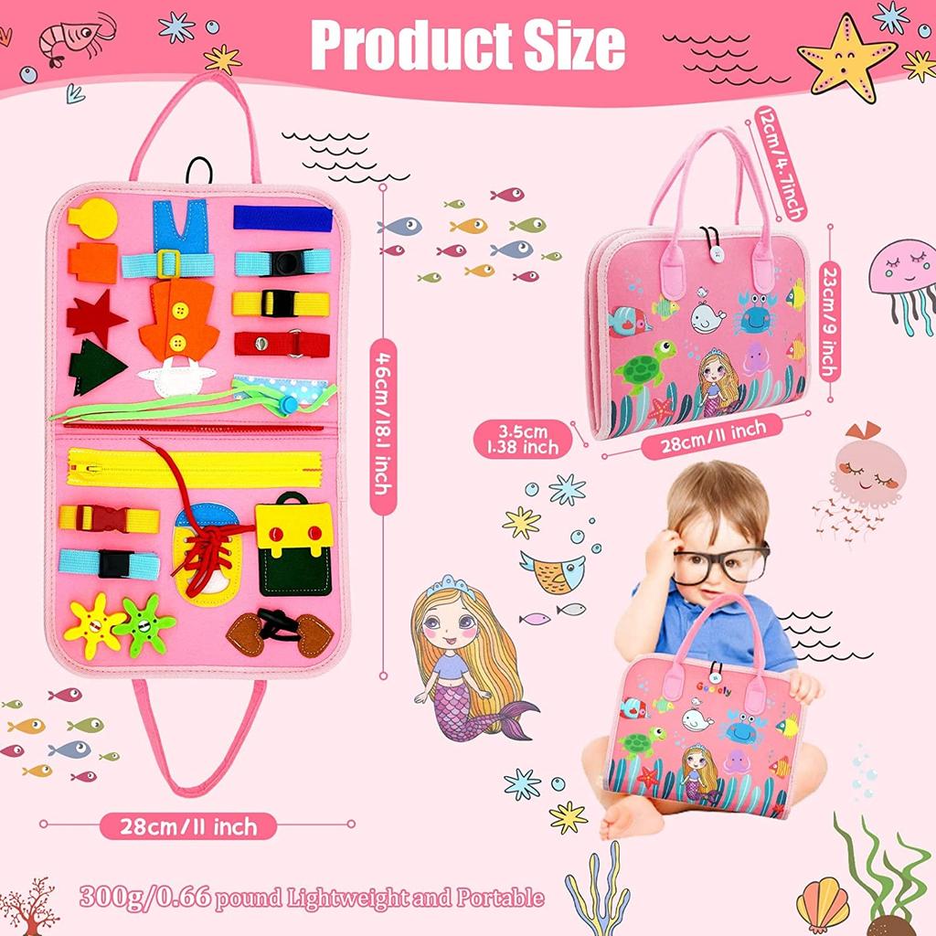 Montessori Toddler Busy Board Autism Sensory Toys Educational Activity Motor Skills Baby Life Skills Learning Toys for Kids