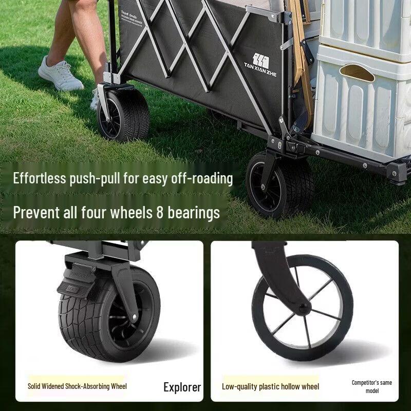 Heavy-Duty Foldable Outdoor Utility Wagon with Rear Door