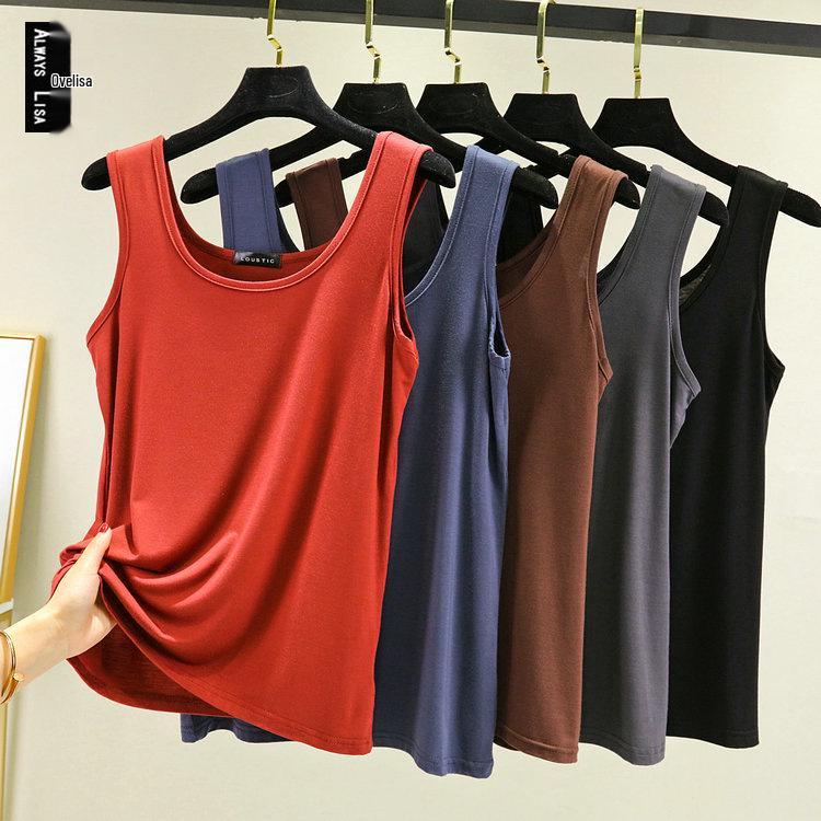 Plus Size Modal Cotton Double U-Neck Camisole for Women - Spring/Summer 2021