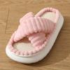 Corduroy Cotton Slippers Women's Indoor Slippers Men's and Women's EVA Thick Soled Anti Slip Home Warm Slippers Women Shoes