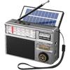Портативное радио AM FM Shortwave с Bluetooth-динамиком, транзисторное радио, перезаряжаемое через USB-C / от солнечной батареи, поддержка TF-карты, AUX, USB-плеера
