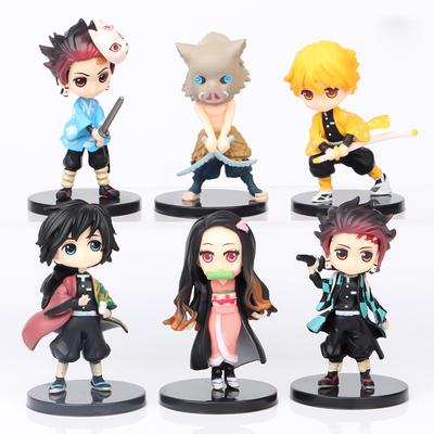 6 шт./компл., фигурка аниме «Убийца демонов», Kimetsu No Yaiba, фигурка Q Posket Kamado Tanjirou Kamado Nezuko Agatsuma, фигурка, игрушки 7 см