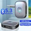 Bluetooth 5.3 Audio Receiver AUX 3.5mm Jack Stereo Wireless Audio Adapter with Microphone for Car Earphones TV Speakers