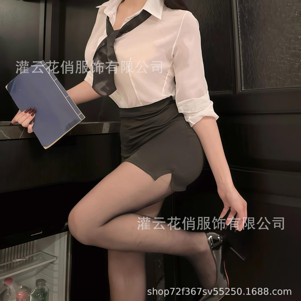 Sexy new sex underwear women's tight-fitting buttocks female secretary sex uniform temptation perspective suit underwear