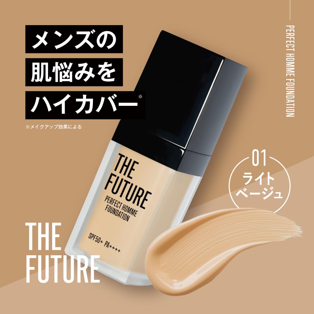 THE FUTURE Perfect Homme Foundation 35g 01 Light Beige Liquid Foundation for Men Redness Acne Scars Pore Coverage
