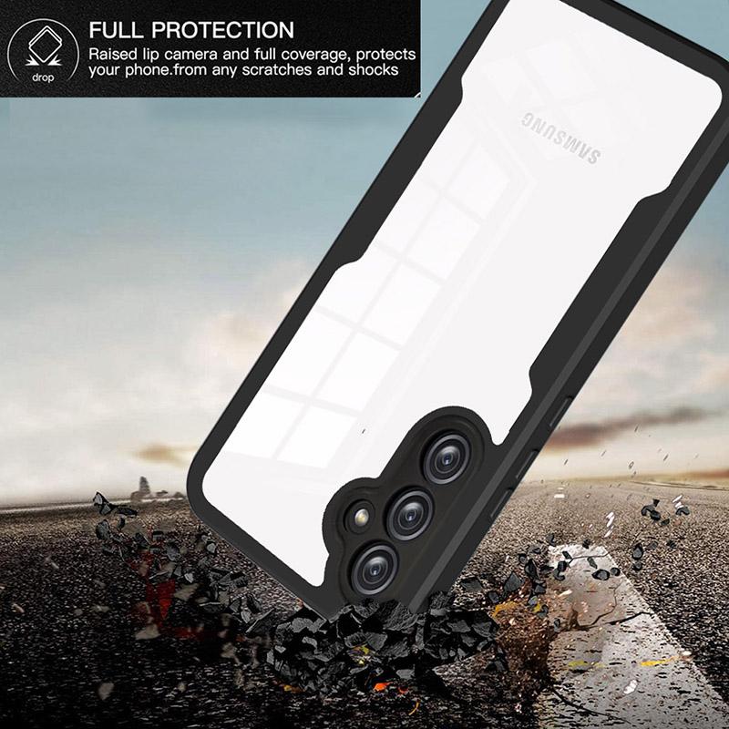 Защитный чехол для телефона 360 на все тело для Samsung Galaxy A51 A52 A52S A53 A54 A55 A56 Прозрачная PC+TPU Противоударная бамперная крышка