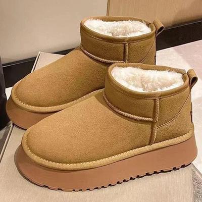 Shevalues Новые зимние ботинки женские мини зимние толстые подошвы короткие меховые ботинки из натуральной шерсти ботильоны домашние меховые подкладки щиколотки теплая уютная обувь