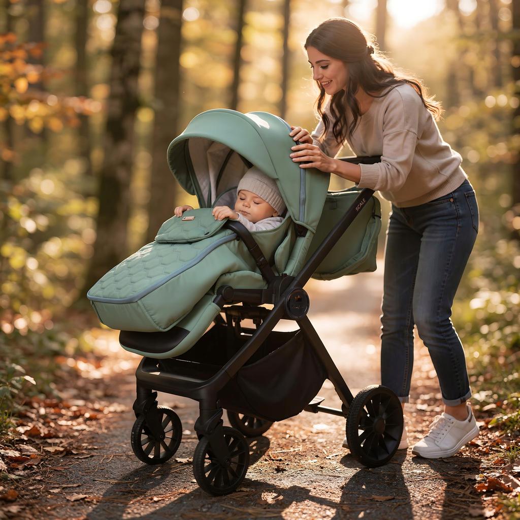 Babylux Scale Stroller Lightweight Urban Folding Stroller Sleeping Bag