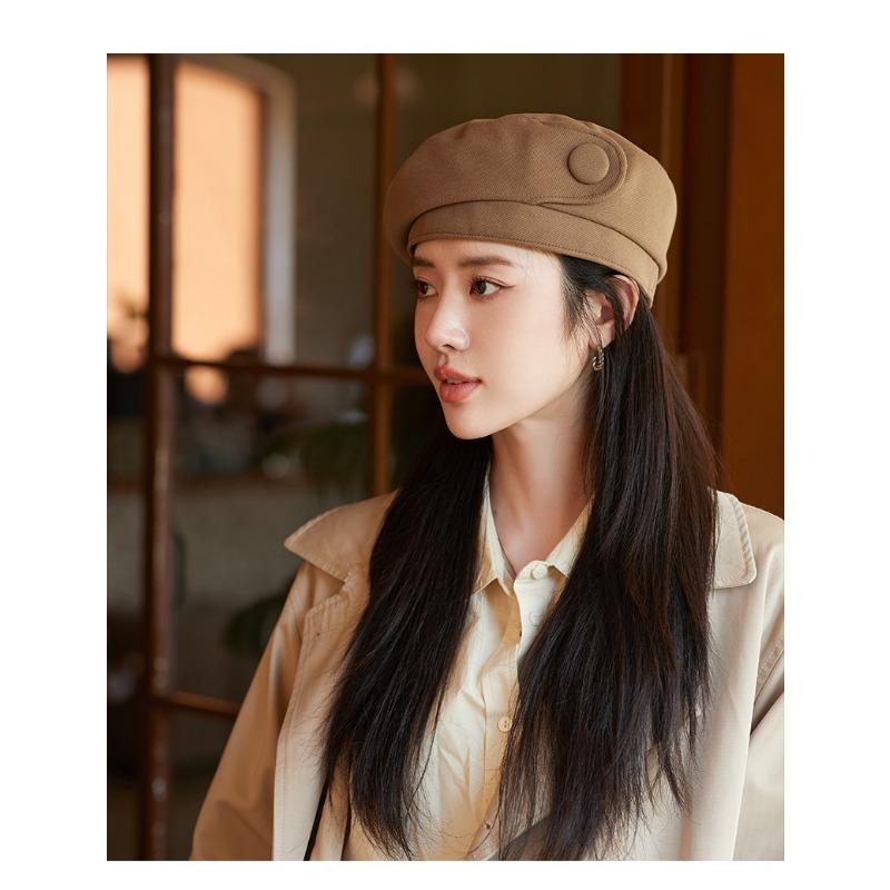 Осенне-зимняя новая шляпа, женский берет на пуговицах, осенне-зимняя шляпа художника, художественная ретро-шляпа Bud