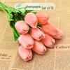 PU Tulip Simulation Flower - Decorative Plastic Bouquet for Living Room, Dining Table Ornaments, and Photo Props.