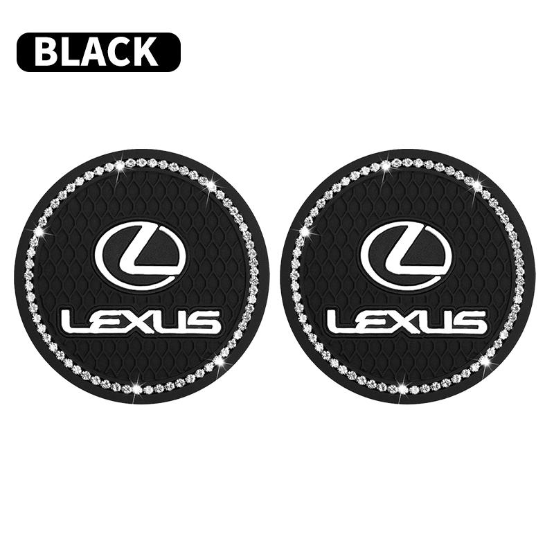 1/2pcs Car Styling Diamond Car Coaster Water Cup Anti-slip Pad Mat For Lexus IS250 IS200 CT200h GS300 LS430 RX450h LX570 IS300 ADS1