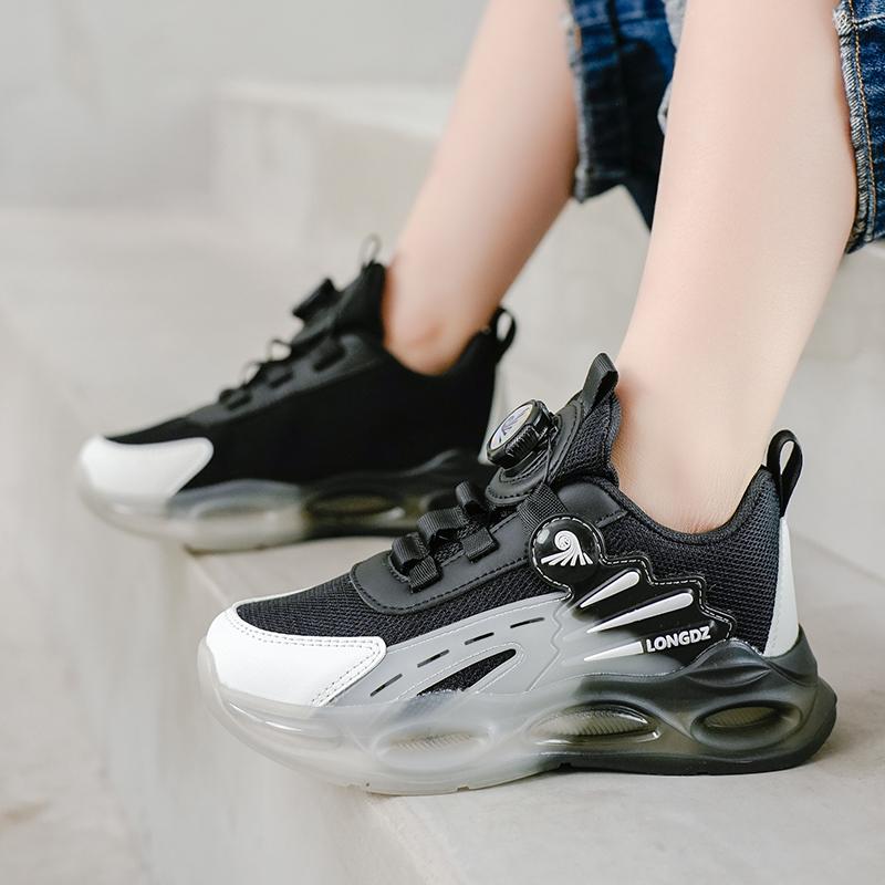 29-39 Children's Plus Size Convenient Rotating Buckle Fashionable Mesh Casual Sports Shoes Outdoor Running Shoes