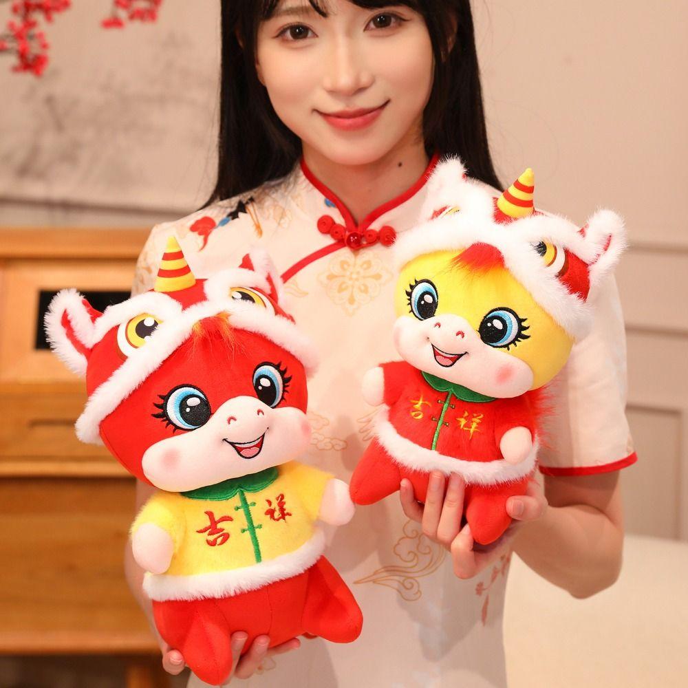 Chinese Style New Year Mascot Cute Lucky Pony Toy Traditional Horse Stuffed Doll Home Decor