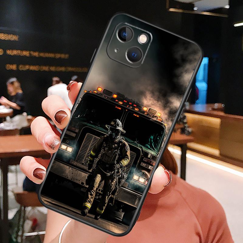 Firefighter Fire Love Phone Case For iPhone 16 Pro Max 15 14 12 11 13 Pro Max Plus 12 13 Mini XR 16e Funda Silione Cover