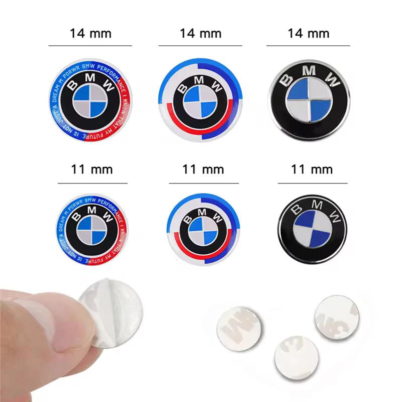 BBJA8 11mm 14mm Car Remote Key Emblem Badge Radio Button Sticker for BMW M Performance E39 E46 E90 E30 E60 E91 E92 F30 F31 Z4 X3 X5 X7