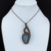 Подвеска Angelite, медная проволочная обернутая подвеска Rainbow Moonstone, ручная работа, ювелирное изделие Angelite, подвеска из драгоценного камня, подарок для него, проволочная бижутерия