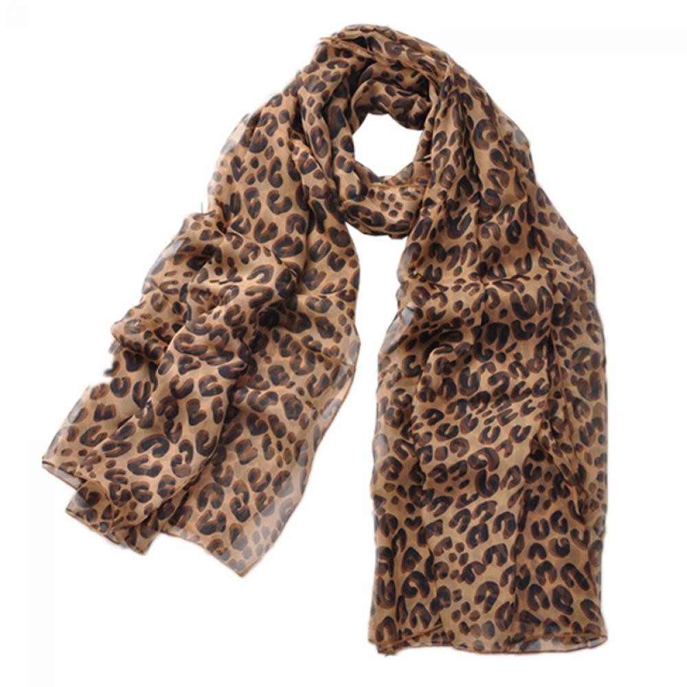 Long Women Fashion Shawl Chiffon Leopard Scarf Wrap