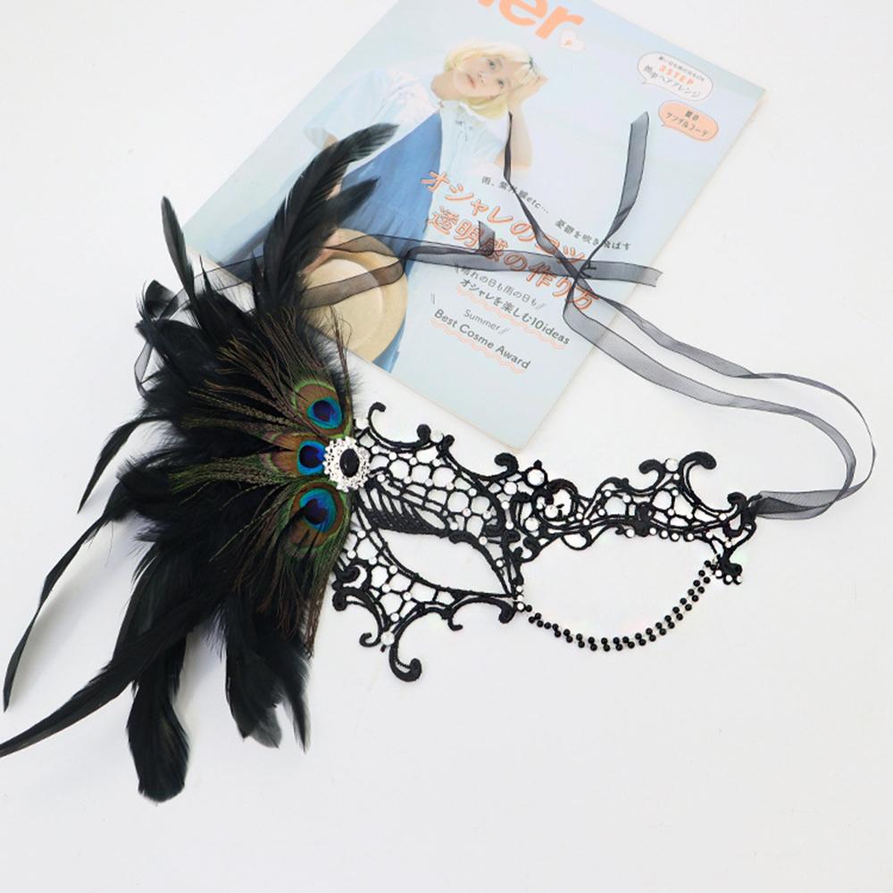 Feathers Design Half-Face Lace Mask Seductive Style Masquerade Feather Mask Fancy Prom Cosplay Masquerade Mask
