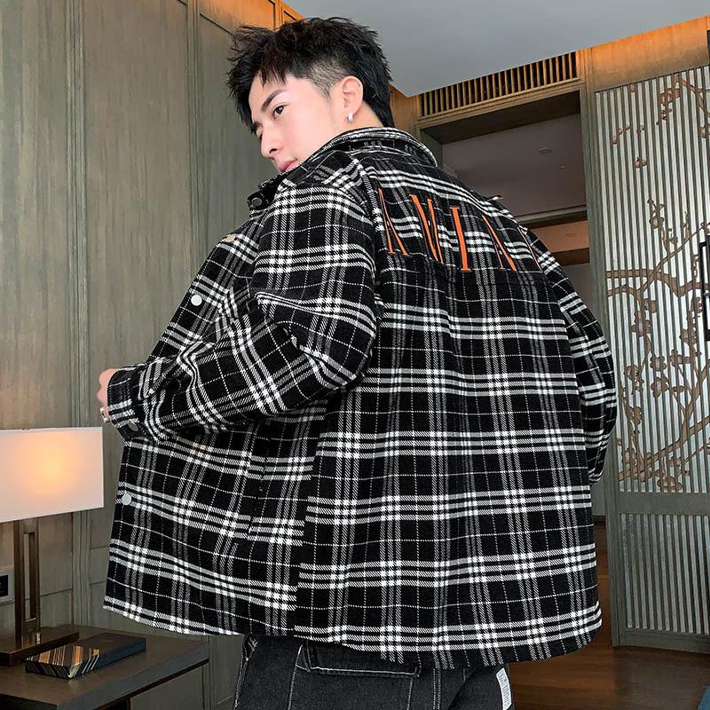 Куртки для мужчин весна и осень новые универсальные модные брендовые модные клетчатые куртки для мальчиков мужские топы повседневная мужская одежда в гонконгском стиле