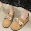 Fashion Women's 2025 Spring New Versatile Comfortable Single Shoe Flat Soled Retro Style Fashion Bows Designed Fashion Lightweight pumps