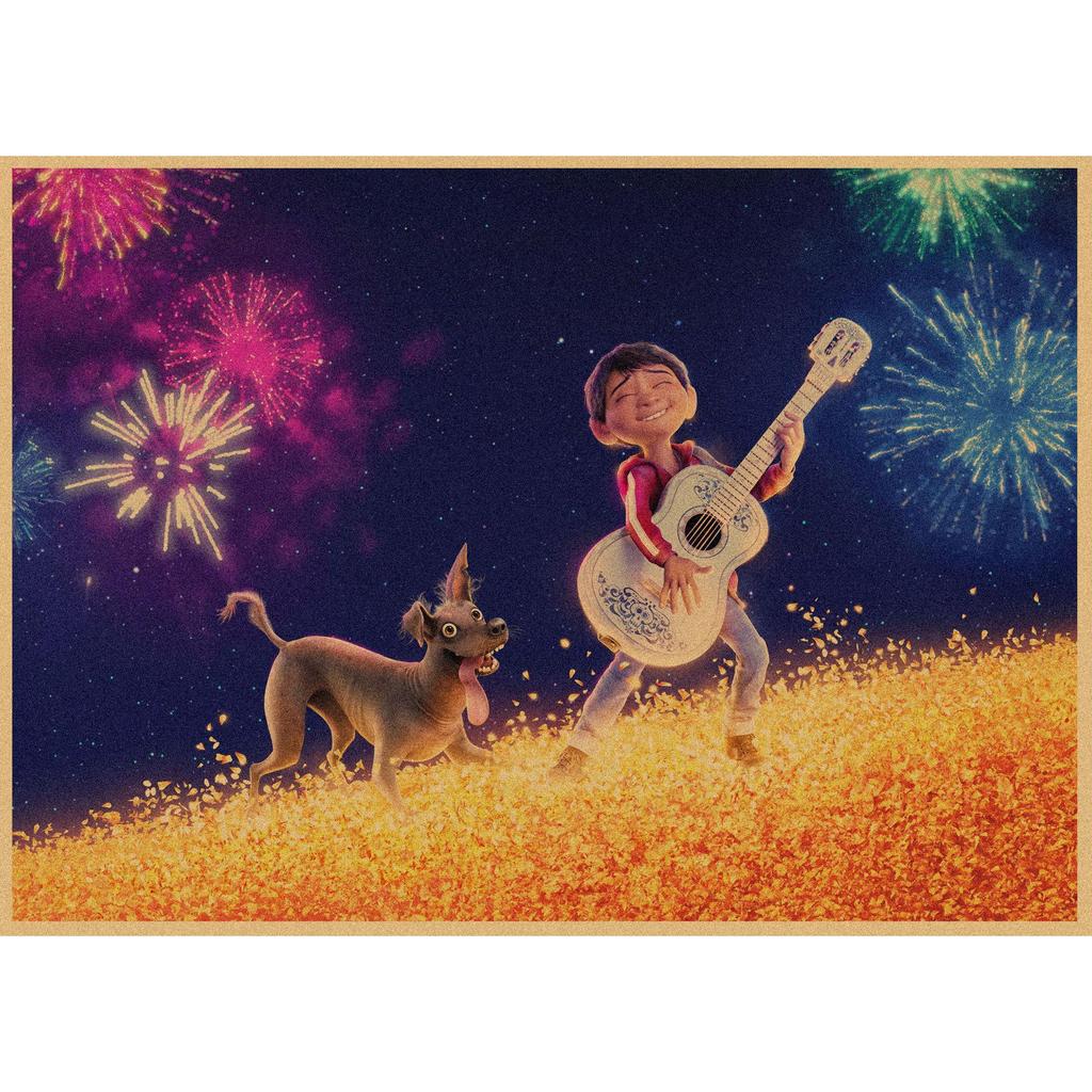 Ретро Аниме Постер из Крафт-бумаги Coco - Декоративное Настенное Искусство Фреска