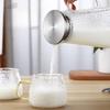 Прозрачный стеклянный чайник для холодной воды с молотковым узором, высокоборосиликатный, большой емкости, со стальной крышкой, для сушки и кипячения воды, квадратный чайник для сока