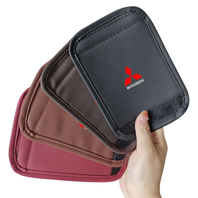 1/2Pcs PU Leather Roof Handle Anti-scratch Protector Case Caps For Mitsubishi ralliart Lancer 9 10 ASX Outlander Pajero L200