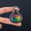 Rainbow Solar Quartz Gemstone Pure Copper Wire Wrapped Handmade Pendant Jewelry For Her