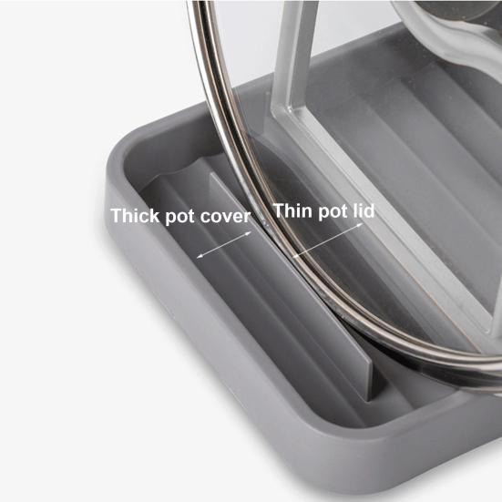 Держатель крышек кастрюль Подставка для кухонной утвари Нескользящая конструкция Легко чистить Кухонная столешница Складной