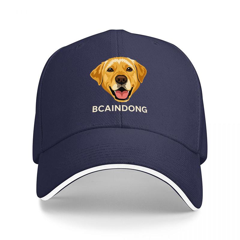 BCAINDONG Dog Face Baseball Cap Black Mesh Adjustable Hat with Embroidered Pet Logo Casual Outdoor Wear for Unisex Women