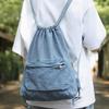 Casual Denim Fabric Backpack Large Capacity Drawstring Lightweight Versatile New Western Style High Quality