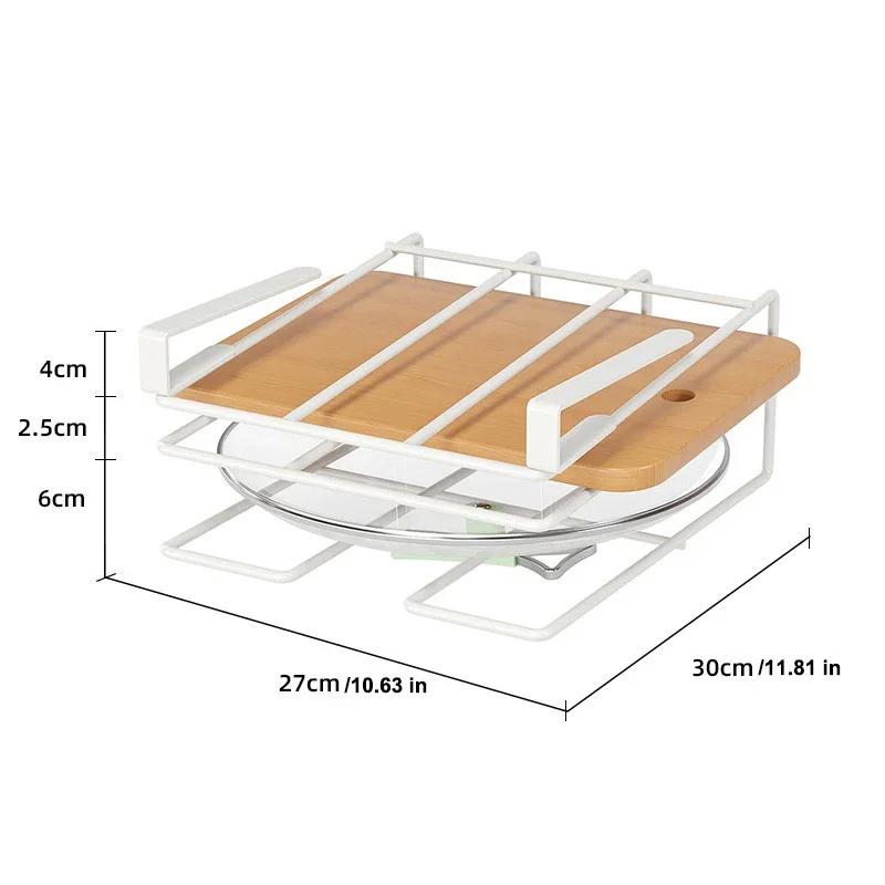Kitchen Non-punching Multi-functional Pot Lid Cutting Board Placement Storage Rack Cabinet Hanging Cabinet Lower Hanger