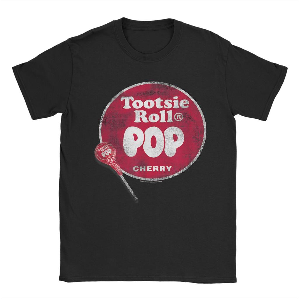 Vintage T Shirt Summer Tootsie Roll Pop Logo Fashion T-Shirts Cotton Tee Shirt for Male Y2K Fun Design Short Sleeve Tops