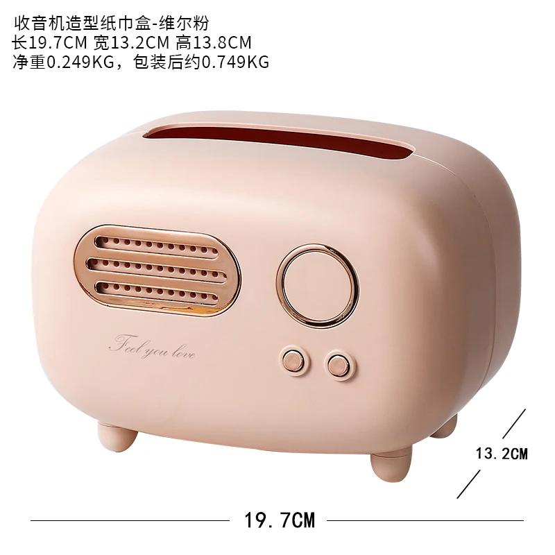 Ретро радиомодель, коробка для салфеток, настольный держатель для бумаги, винтажный диспенсер для хранения, чехол для салфеток, органайзер, орнамент, украшение для влажных салфеток