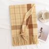 Модный женский клетчатый шарф, милый шарф из искусственного кашемира, защита шеи, морозостойкий шарф для поездок на работу, удлиненная теплая шаль