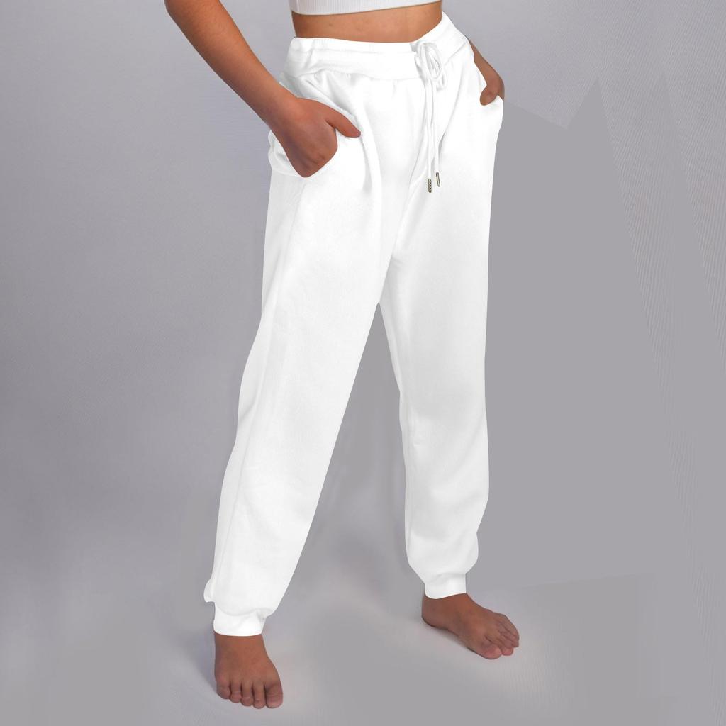 Women's Casual Pants High-waisted Belted Jogging Pants With Pockets