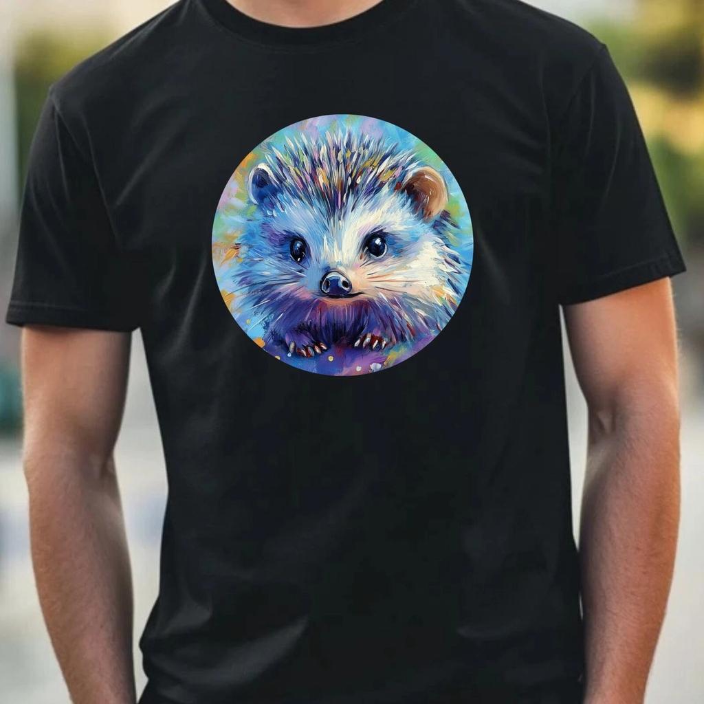 T-Shirt Herren Igel Portrait Motiv Baumwolle Größe XS bis 5XL