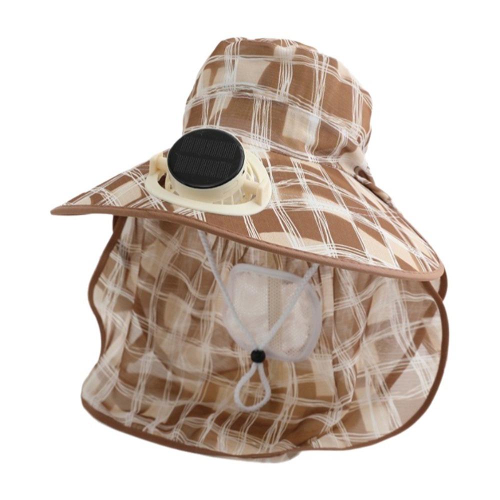 USB Charging Solar Fan Cap Anti-UV Cooling Fan Hat Women Sun Hat Fisherman Hat Summer Season