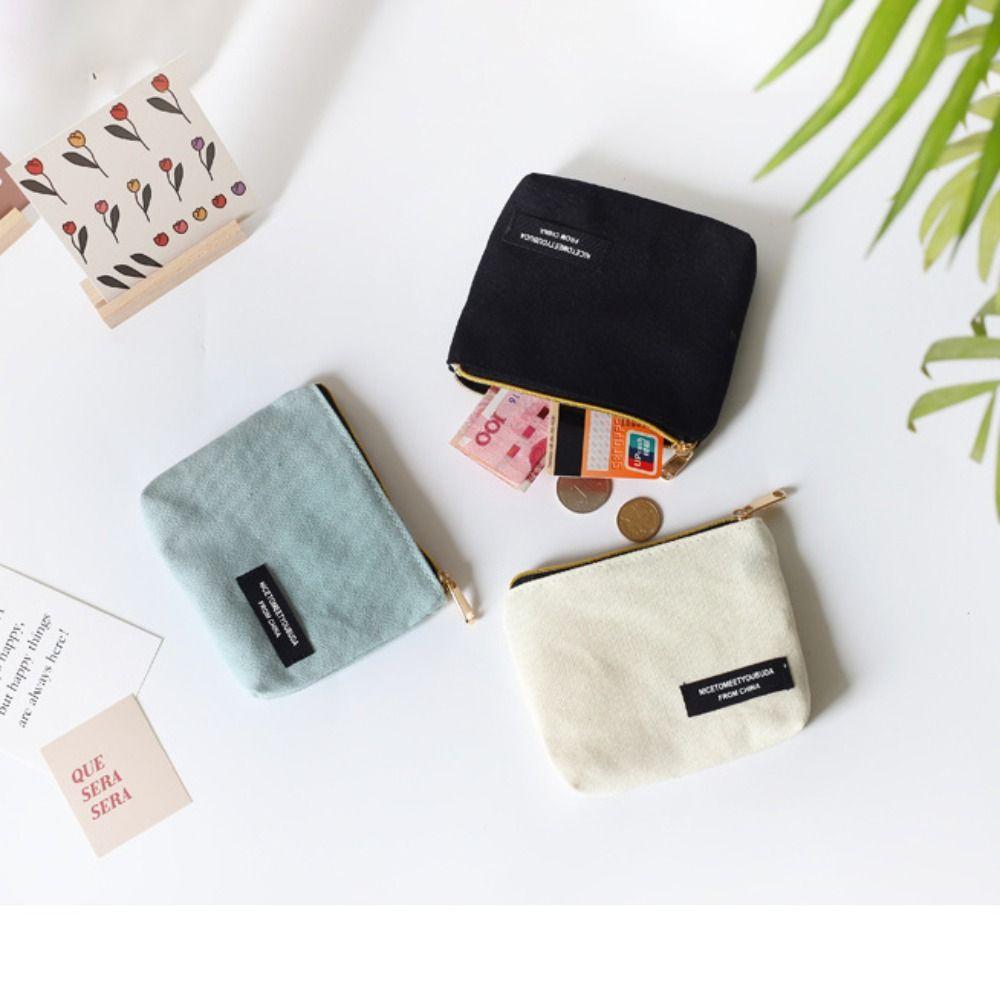 Мини-сумка для помады, холщовая косметичка в корейском стиле, кошелек для мелочи для женщин