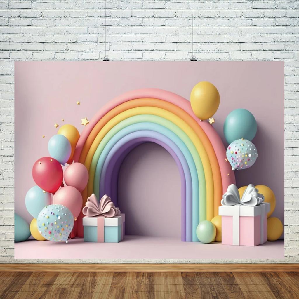 Teddy Bear Colorful Balloons 1st Birthday Backdrop Kids Gifts Baby Shower Oh Baby Background For Photography Photo Props Studio