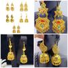 Elegant Trend Indian Jhumka Earrings Gold Plated Geometric Dangle Jewelry Accessory for Trendy Women Stylish Outfits