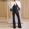Men Bow Knot Splits Shawl Style Long Party Cloaks Coats Cape