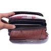 Деловая горизонтальная сумка для мобильного телефона, поясная сумка из искусственной кожи для мужчин среднего и пожилого возраста, водонепроницаемая многофункциональная поясная сумка