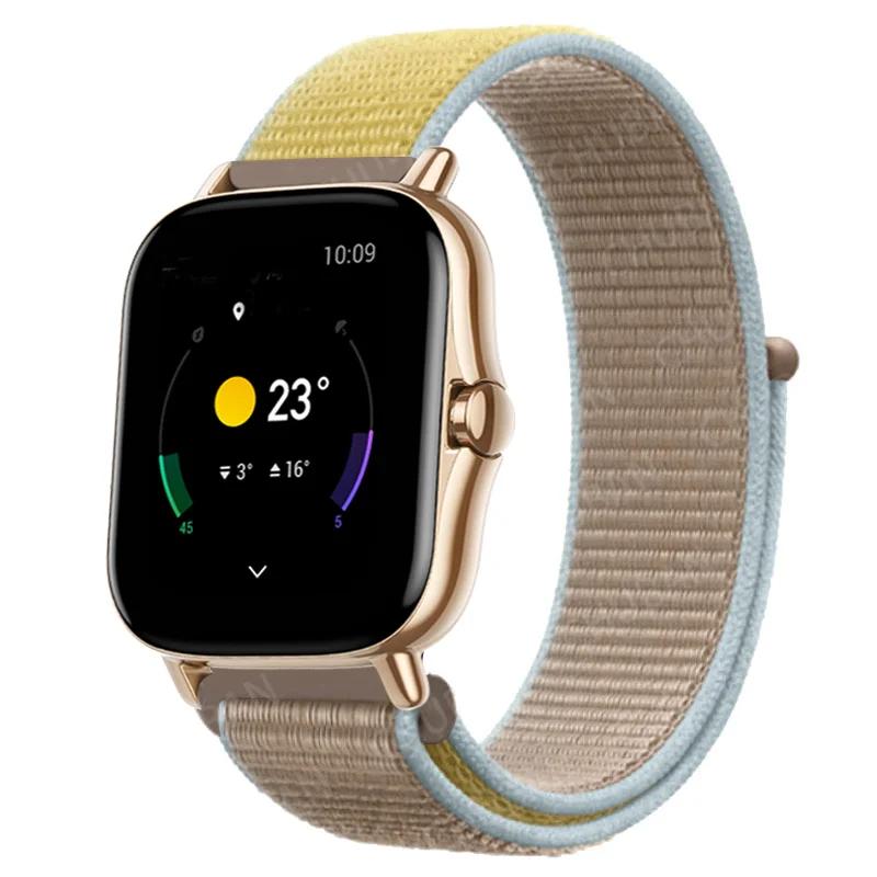 20mm/22mm Nylon Loop Watch Band For Amazfit GTS/4/2/2e/3/GTS2 Mini/GTR 4/3 pro/GTR2/2e/stratos 2/3 Bracelet Amazfit Bip-u Strap