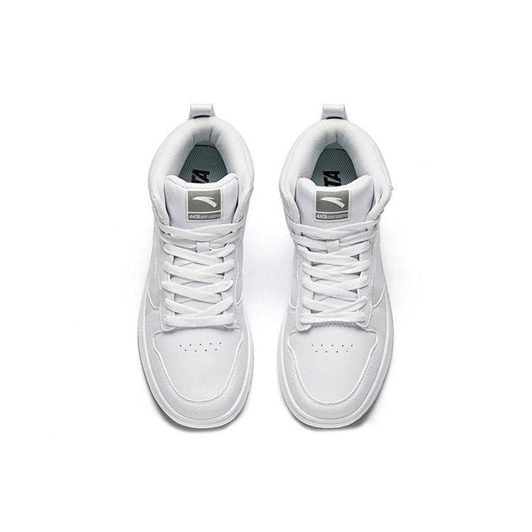 Anta Slip Resistant Cushioning Abrasion Resistant Low top Skateboard Shoes Women's White Gray 92548060-1