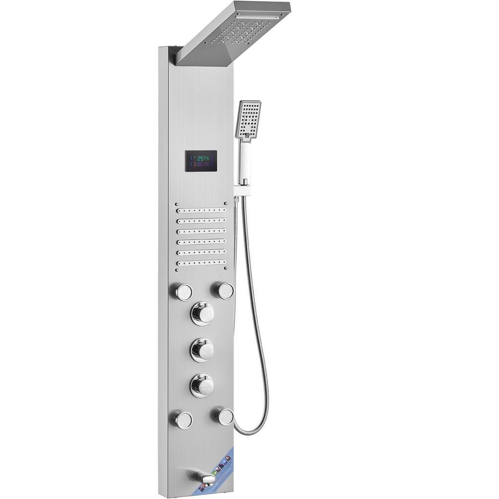 Shower Panel Tower System 6 Modes Hydroelectricity LED Stainless Steel