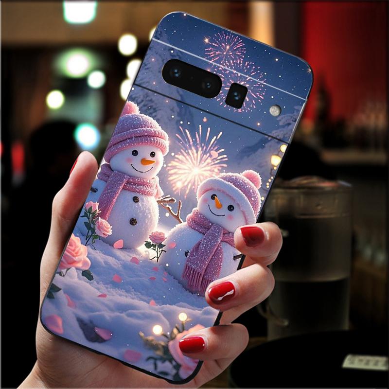 Чехол для телефона Google Pixel 10 Pro XL 9 Pro XL 9A 8 7 6 Pro Pixel 8A 7A 6A Pixel 8 7 6 5 Снеговик Рождество