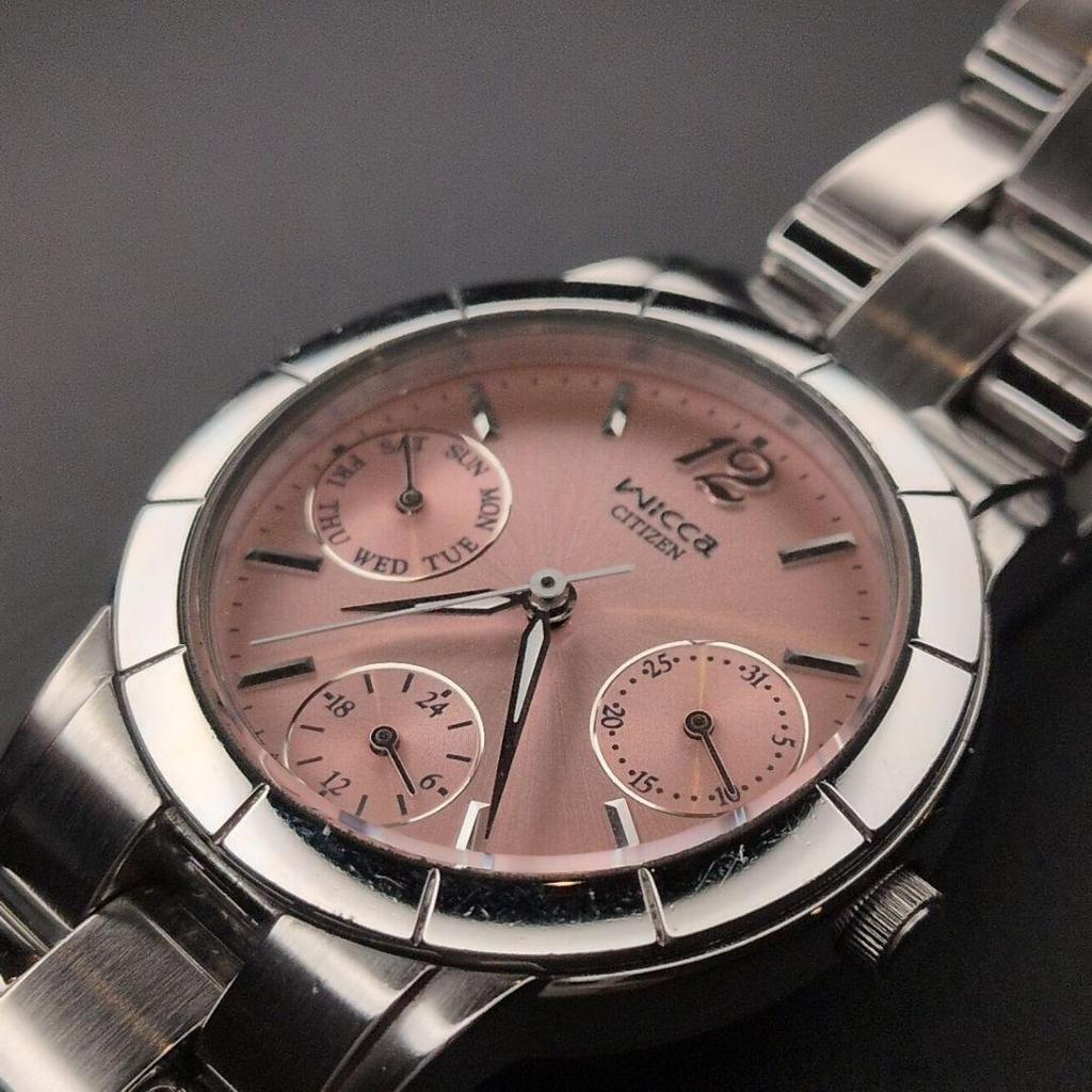 Used [Working] Citizen Wicca Wristwatch Pink 6329-S004942 wicca